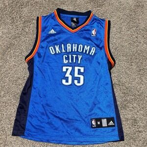 Youth Kevin Durant Oklahoma City Thunder #35 Adidas NBA Jersey Medium 10–12